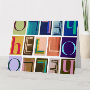 LETTRE BONJOUR CARTE DE TYPOGRAPHIE (GRANDE)