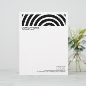 Lettre Bordure de 2 en-tête 1/2 pouces - Spirale noire (Debout devant)