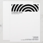 Lettre Bordure de 2 en-tête 1/2 pouces - Spirale noire (Devant / Derrière)