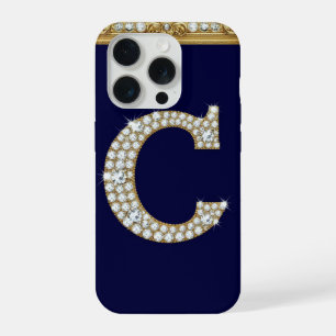 💎 Lettre C Bijou ✨ Cadre Luxe Baroque Or Marine
