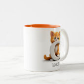 Lettre C Cat Alphabet Monogramme Café Mug (Devant droit)