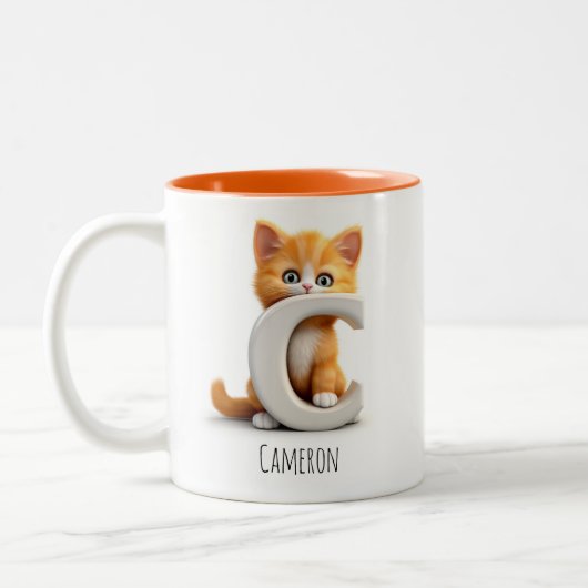 Lettre C Cat Alphabet Monogramme Café Mug (Gauche)