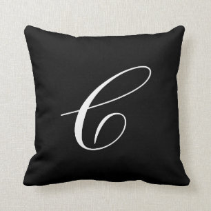 Lettre C Coussin de monogramme noir