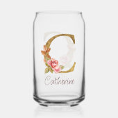 LETTRE C D'HUILE D'OR ROUGE ROSE BLANCHE (Recto)