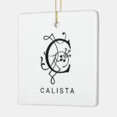 Lettre C Élégant Monogramme Ornement de Noël (Gauche)