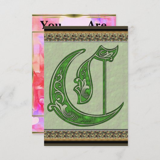 Lettre C Invitation (Devant / Derrière)