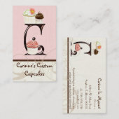 Lettre C Monogramme Dessert Boulangerie Cartes de  (Devant / Derrière)