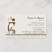 Lettre C Monogramme Dessert Boulangerie Cartes de  (Dos)