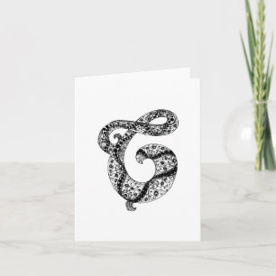 Lettre C Monogramme en noir et blanc