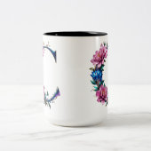 Lettre C Mug de café - Design floral pour le don (Centre)