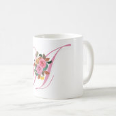 Lettre calligraphie florale A Mug (Devant droit)
