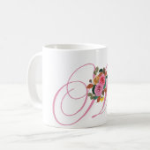 Lettre calligraphie florale A Mug (Devant gauche)