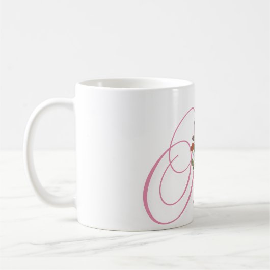 Lettre calligraphie florale A Mug (Gauche)