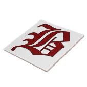 Lettre Canterbury B en carreaux Monogrammes rouges (Côté)