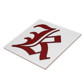 Lettre canterbury K en carreaux de monogramme roug (Côté)