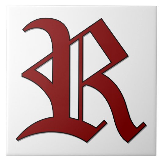 Lettre Canterbury R en carreaux Monogrammes rouges (Devant)