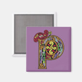 Lettre celtique 'P' - Magnet (Recto/Verso)