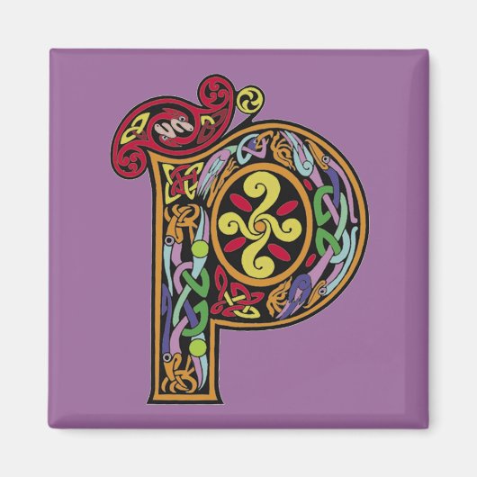 Lettre celtique 'P' - Magnet (Devant)