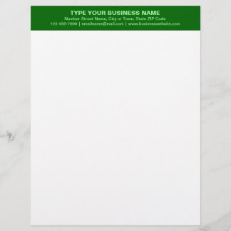 Lettre Centré aligné et vert monochrome en-tête de