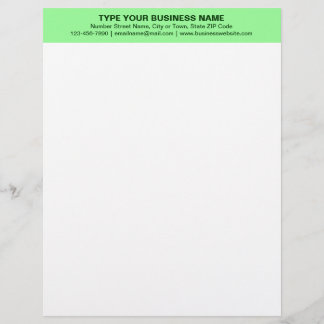Lettre Centré Aligné Textes Places, Vert clair en-tête de
