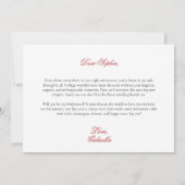 Lettre cerise mignonne Carte femme de chambre (Dos)