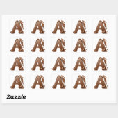 Lettre chocolat A autocollants (Feuille)