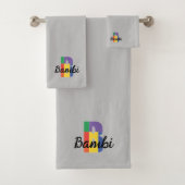 Lettre classique B couleur monogrammed gris (En situation)