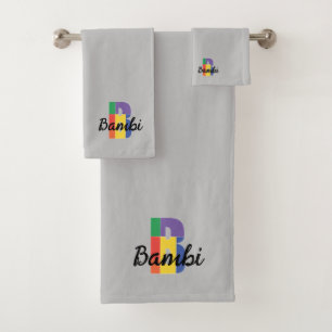 Lettre classique B couleur monogrammed gris