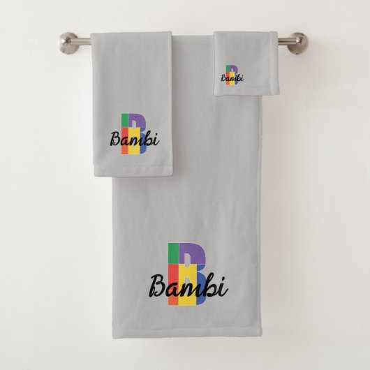 Lettre classique B couleur monogrammed gris (En situation)