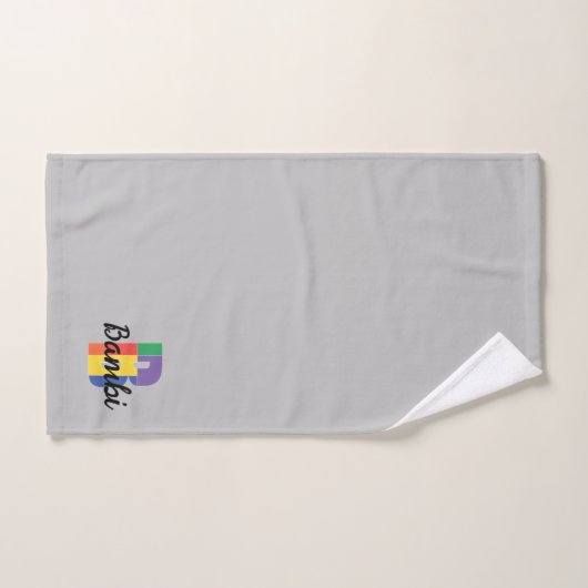 Lettre classique B couleur monogrammed gris (Serviette à main)