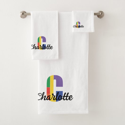 Lettre classique C couleur monogrammée blanc (En situation)