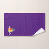Lettre classique Une couleur monogrammée violet (Serviette à main)