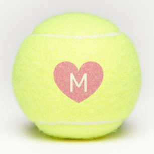 LETTRE COEUR rose MONogramme BALLES DE Tennis