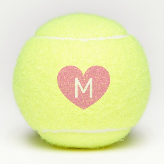 LETTRE COEUR rose MONogramme BALLES DE Tennis (Devant)