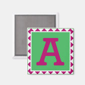 Lettre colorée 'A' - Aimant (Recto/Verso)