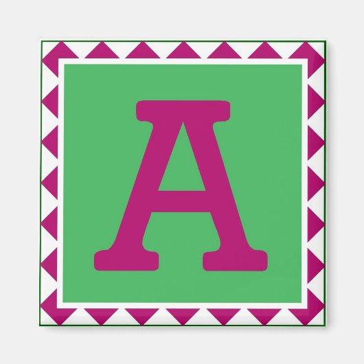 Lettre colorée 'A' - Aimant (Devant)