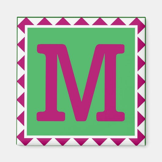 Lettre colorée 'M' - Magnet (Devant)