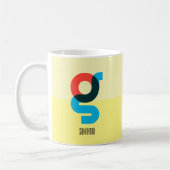 Lettre colorée personnalisée Monogramme G Mug de c (Gauche)