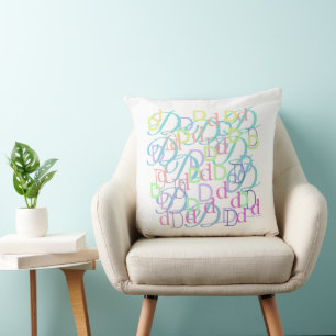 Lettre Confettis "D" Coussin à Jeter