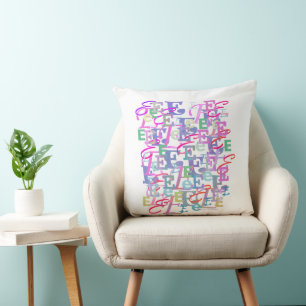 Lettre Confettis "E" Coussin à Jeter