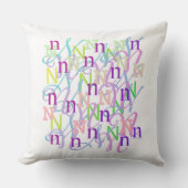 Lettre Confettis "N" Jet Coussin (Recto)