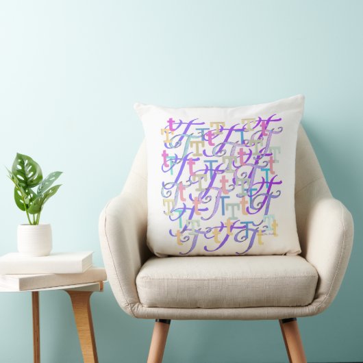 Lettre Confettis "T" Coussin à Jeter (Chaise)