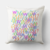 Lettre Confettis "W" Coussin à Jeter (Recto)