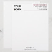 Lettre Créez votre propre Modèle en-tête de code QR (Devant / Derrière)