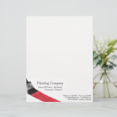 Lettre Customisable Couleur rouge de brosse de peinture - en-tête de (Debout devant)