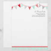 Lettre Customisable En-tête des événements de la fête de Bunting (Devant / Derrière)