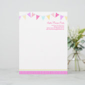 Lettre Customisable En-tête des événements de la fête de Bunting (Debout devant)