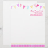 Lettre Customisable En-tête des événements de la fête de Bunting (Devant / Derrière)