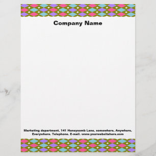 Lettre Customisable En-tête personnalisable en peigne de miel multicol