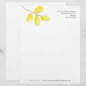 Lettre Customisable Pochettes de saule jaune en-tête (Devant / Derrière)